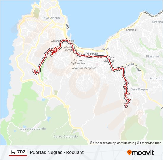 Mapa de 702 de autobús