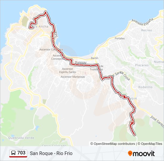 Mapa de 703 de autobús