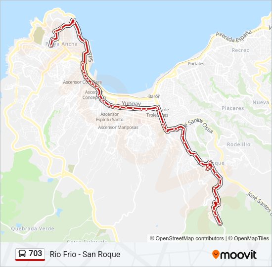 Mapa de 703 de autobús