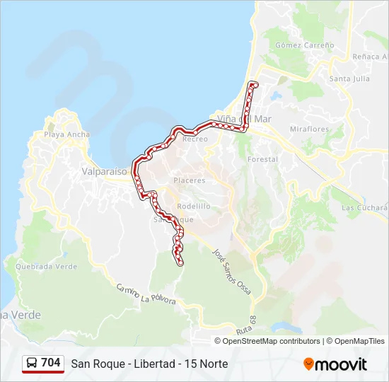 704 Bus Line Map