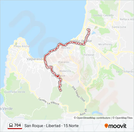 704 Bus Line Map