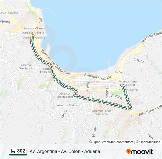 802 Bus Line Map