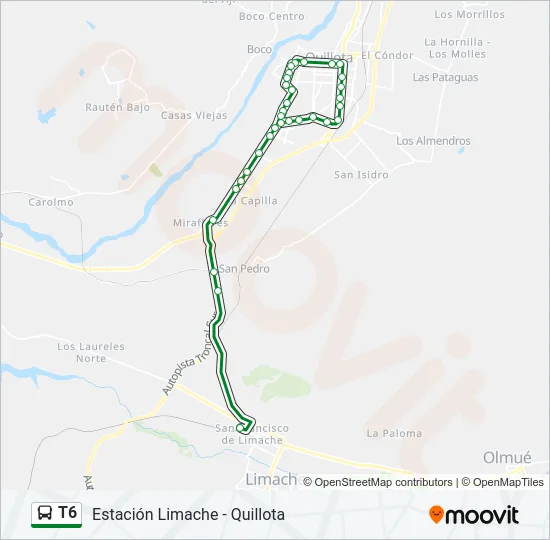T6 Bus Line Map