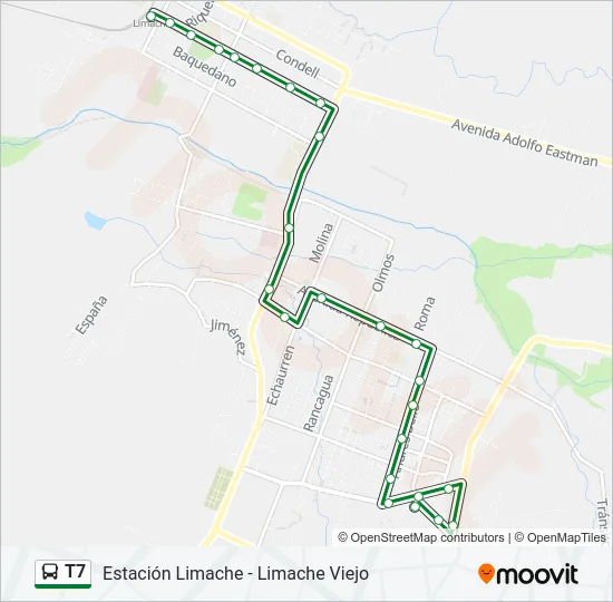 T7 Bus Line Map