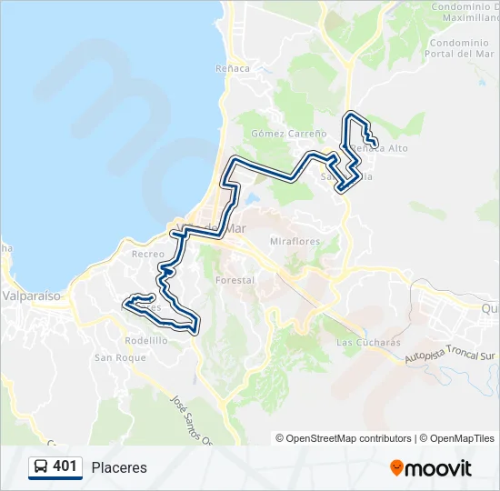 401 Bus Line Map