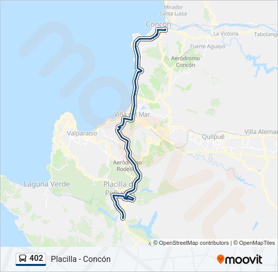 Mapa de 402 de autobús
