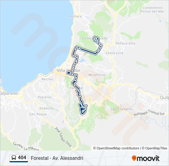 Mapa de 404 de autobús
