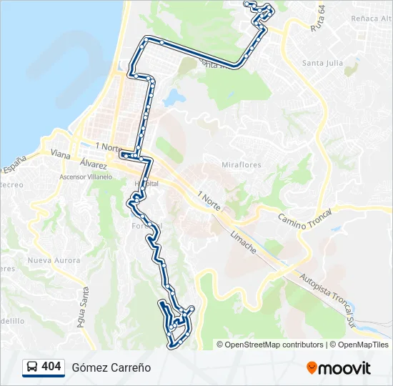 404 Bus Line Map
