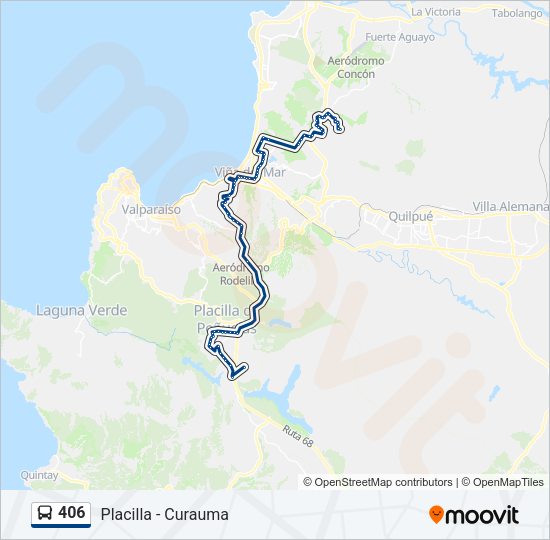 Mapa de 406 de autobús