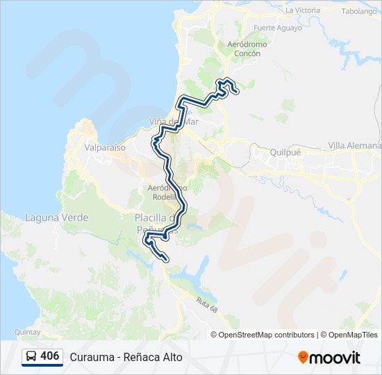Mapa de 406 de autobús