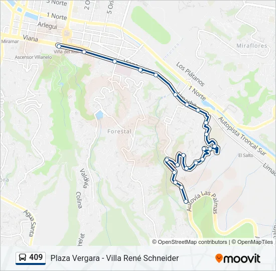 409 Bus Line Map