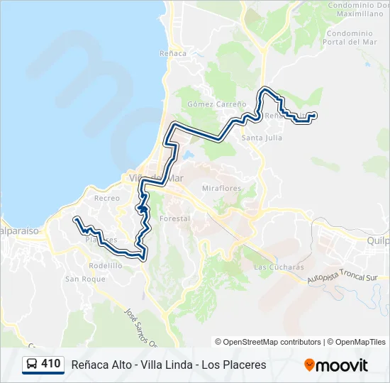 410 Bus Line Map