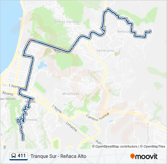 411 Bus Line Map