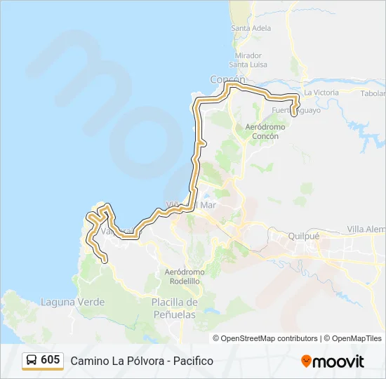 605 Bus Line Map