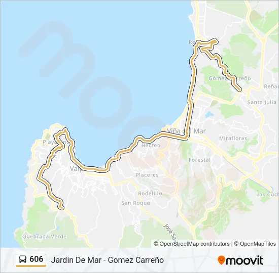 606 Bus Line Map