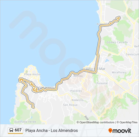 Mapa de 607 de autobús