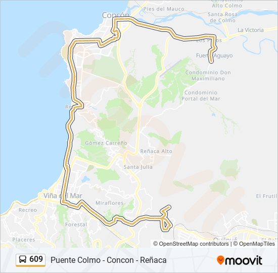 609 bus Line Map