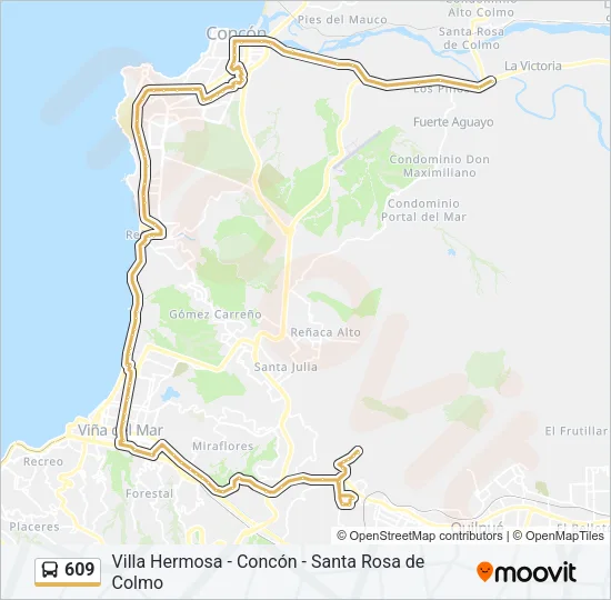 609 Bus Line Map