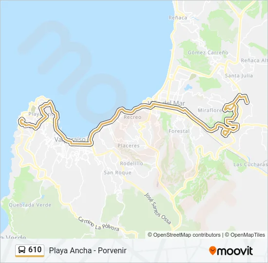 610 Bus Line Map