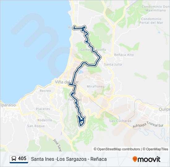 Mapa de 405 de autobús