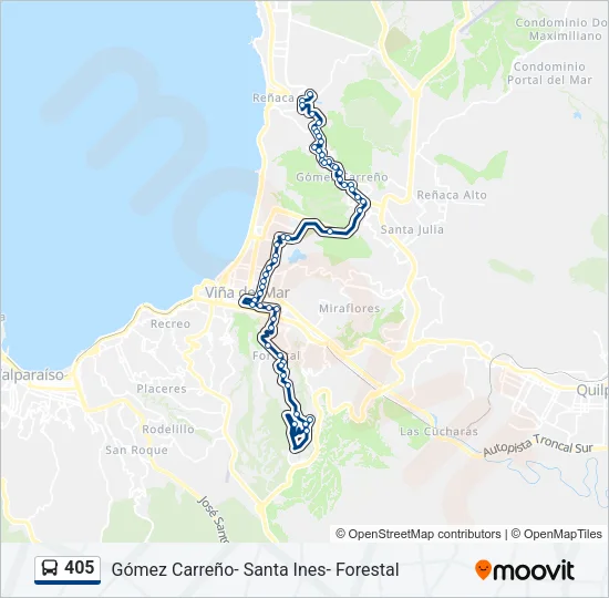 405 Bus Line Map