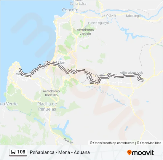 108 Bus Line Map