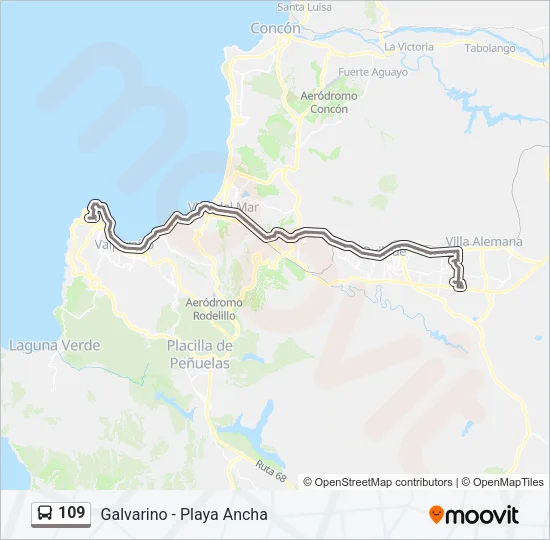 109 Bus Line Map