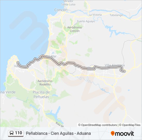 Mapa de 110 de autobús