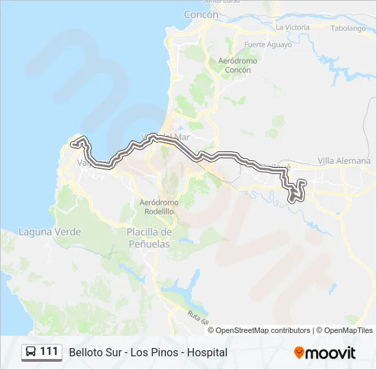 111 Bus Line Map
