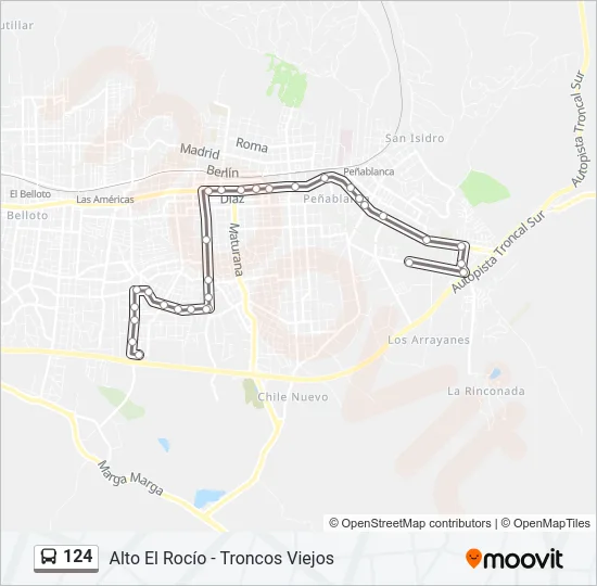 124 Bus Line Map