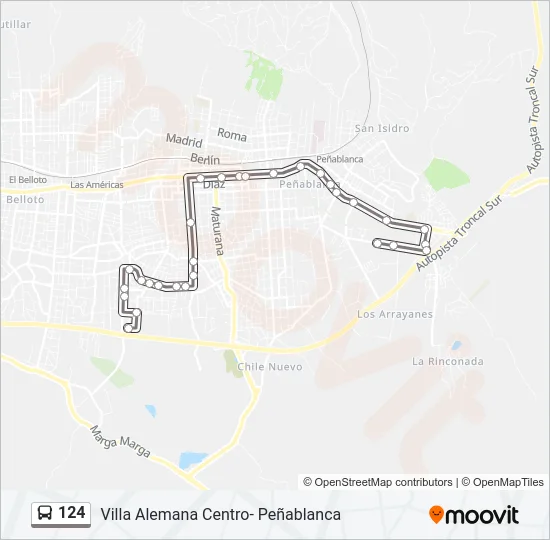 124 Bus Line Map