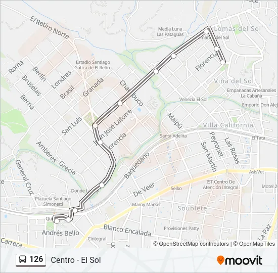 126 Bus Line Map