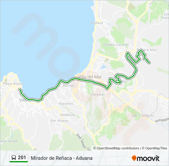 201 Bus Line Map