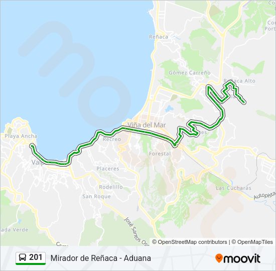 Mapa de 201 de autobús