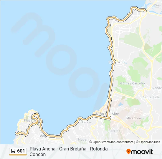 601 Bus Line Map