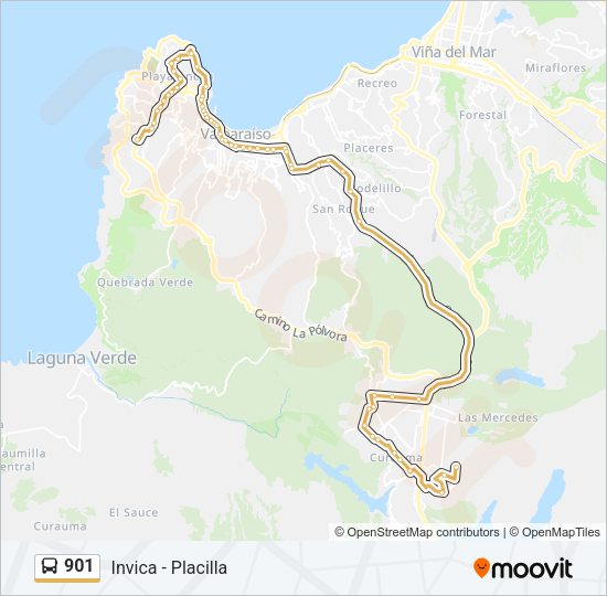 Mapa de 901 de autobús