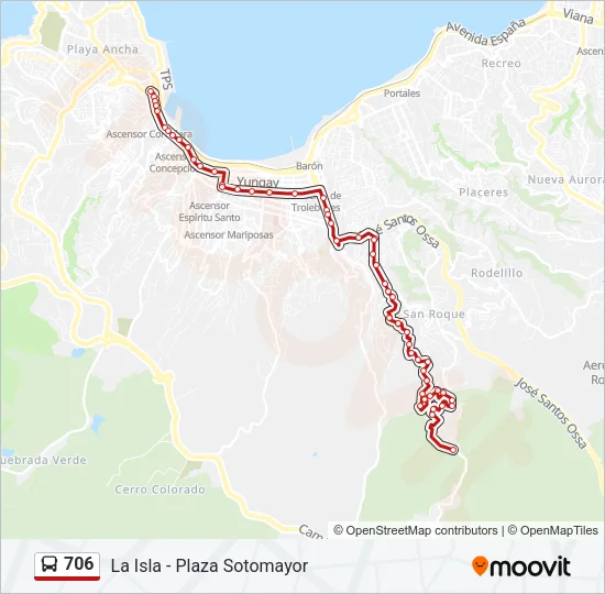 706 Bus Line Map
