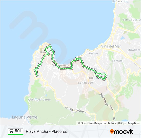 Mapa de 501 de autobús