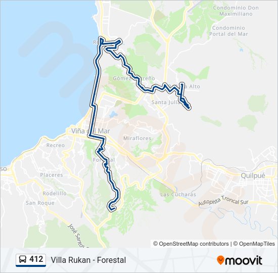 Mapa de 412 de autobús