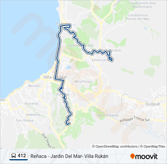 Mapa de 412 de autobús
