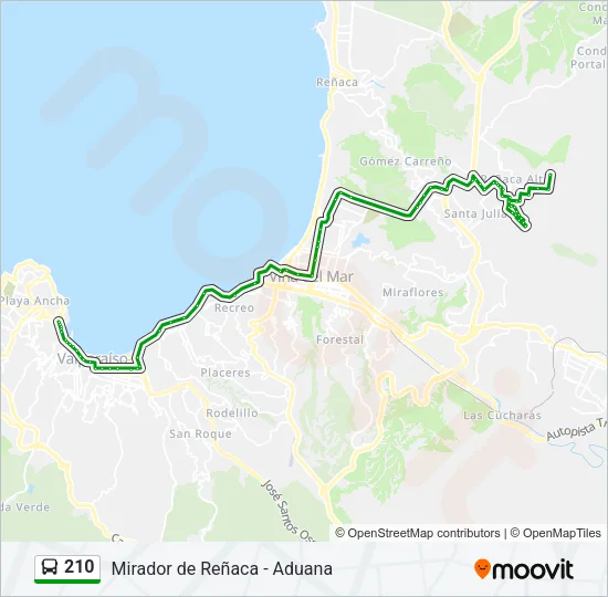 210 Bus Line Map