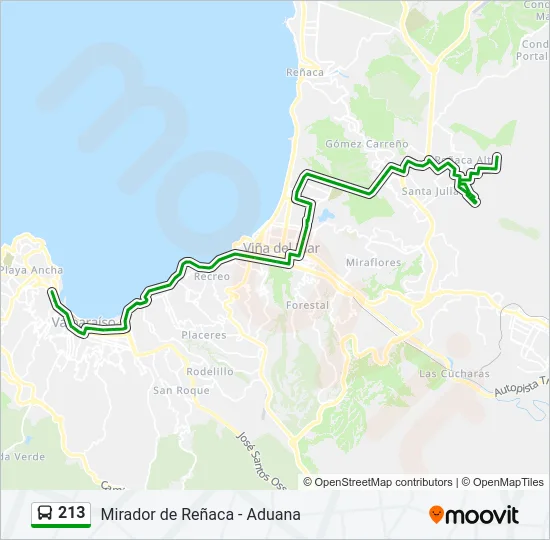 213 Bus Line Map