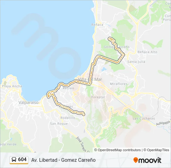 604 Bus Line Map