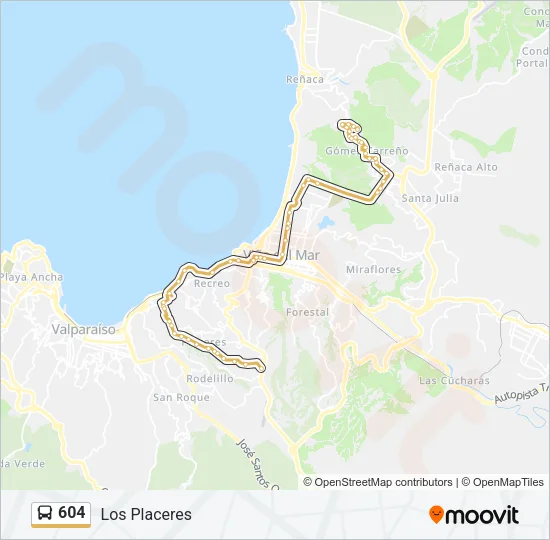 604 Bus Line Map