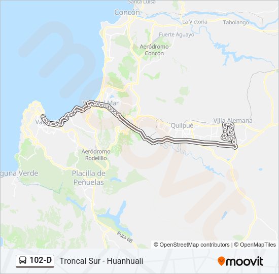 Mapa de 102-D de autobús