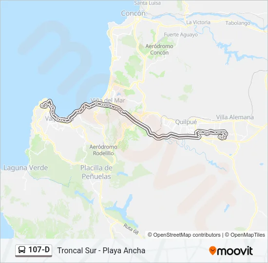 107-D Bus Line Map