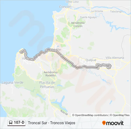 107-D Bus Line Map