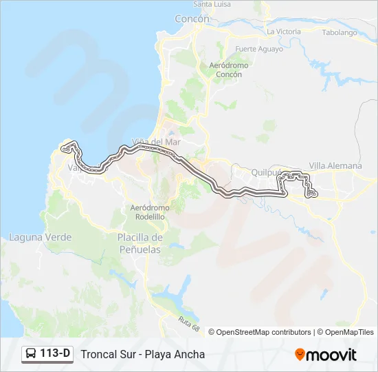 113-D Bus Line Map