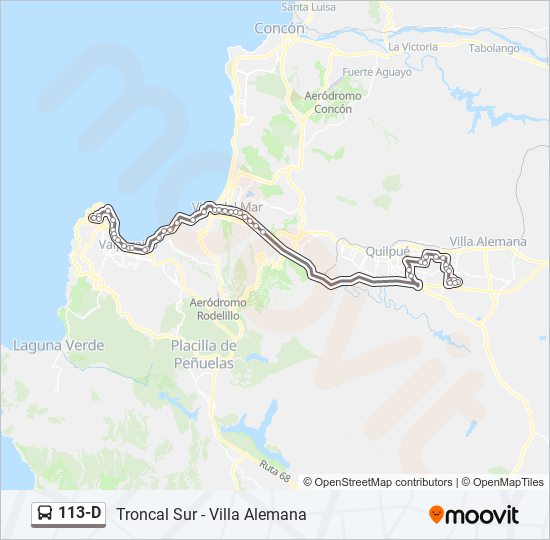 113-D bus Line Map