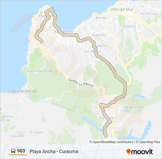 Mapa de 903 de autobús